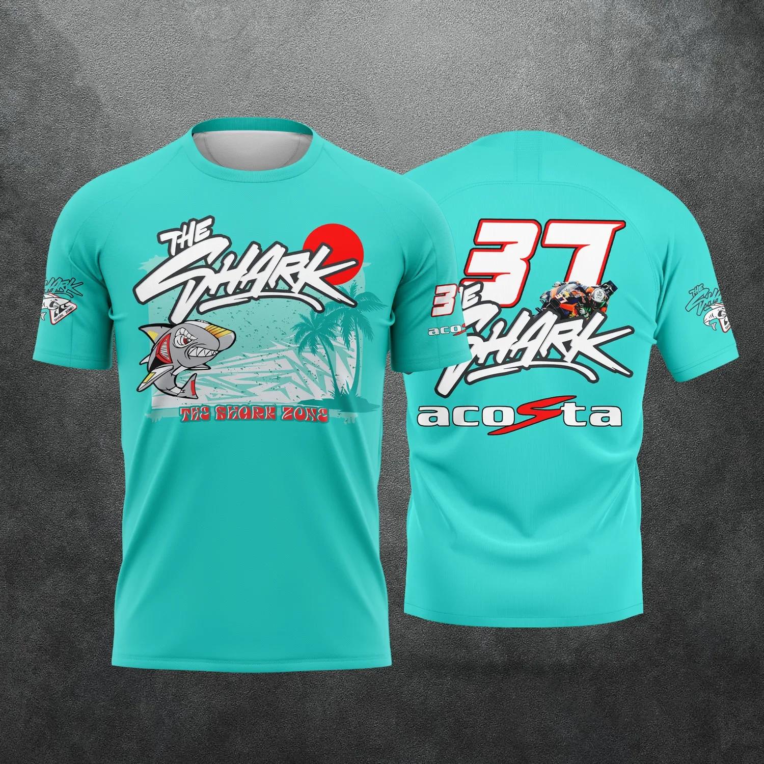Nouveau T-shirt 2026 imprimé 3D motif Requin du pilote Pedro Acosta n°37, pour homme et femme, décon