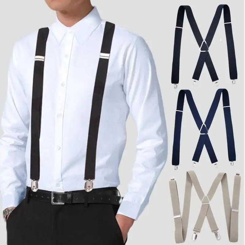 Bretelles de travail robustes pour hommes, élastiques réglables, pour pantalons, ceinture, bretelles