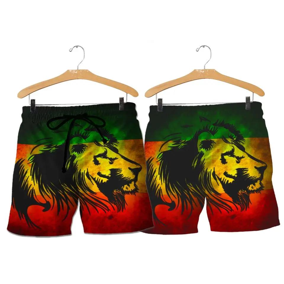 Maillot de bain sec drapeau du Lion jamaïcain pour hommes, short de planche de Surf avec cordon de s