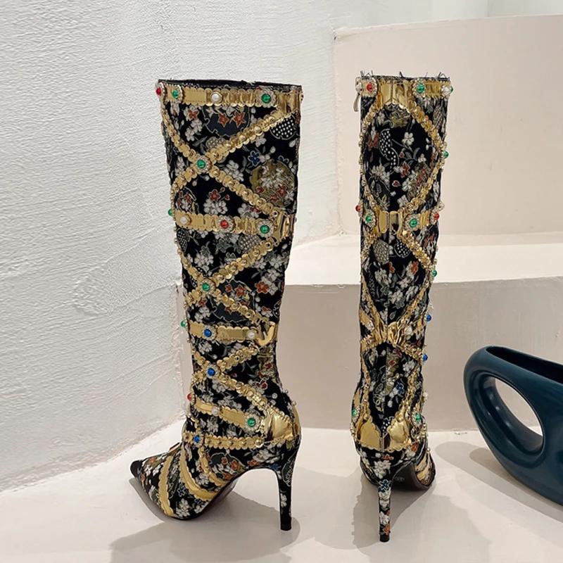 VEYKE-Bottes Hautes au Genou pour Femme, Chaussures à Talons, Travail Manuel, Sexy, Jolie tu, Parker