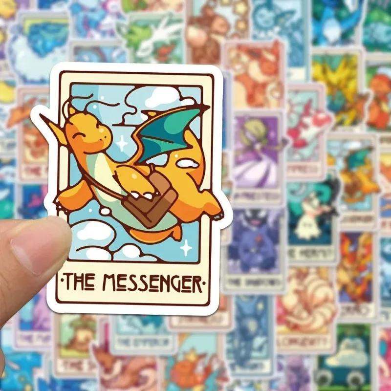 60 autocollants uniques Pokémon Tarot, imperméables, mignons, de dessin animé, pour coque de télépho