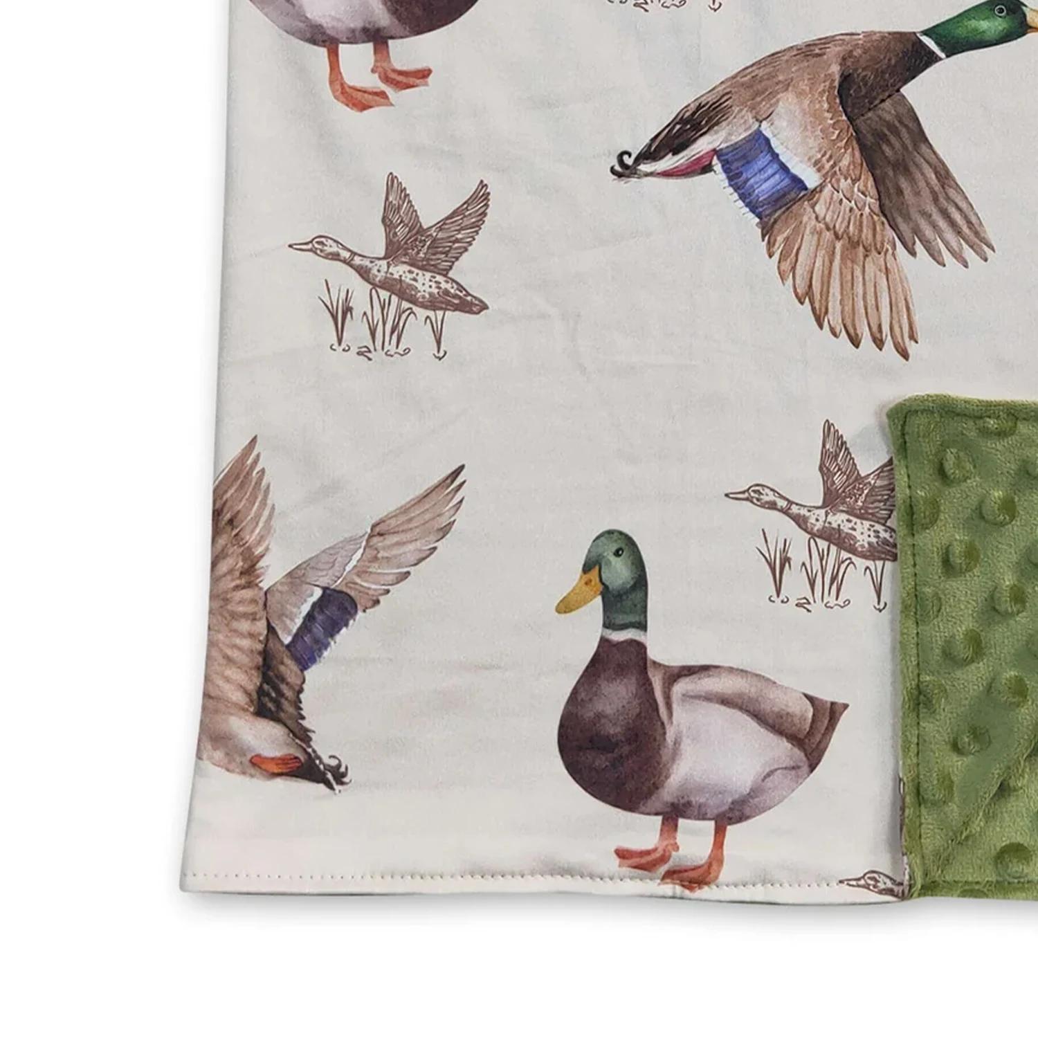 Couvertures en Minky pour Bébés et Enfants, Motifs Cerfs et Canards