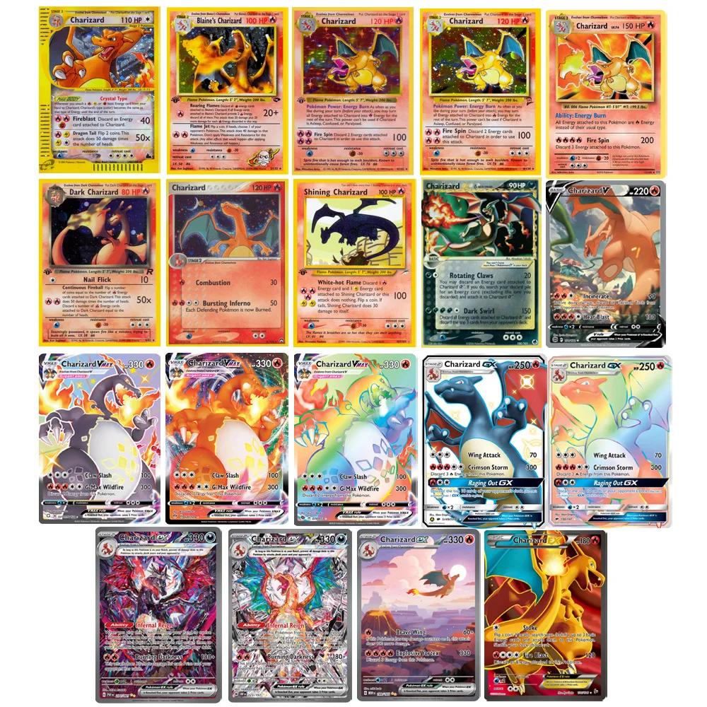 Charizard Pokemon cartes brillant Charizard holographique Charizard Ex GX VMX loisirs Collection Rar