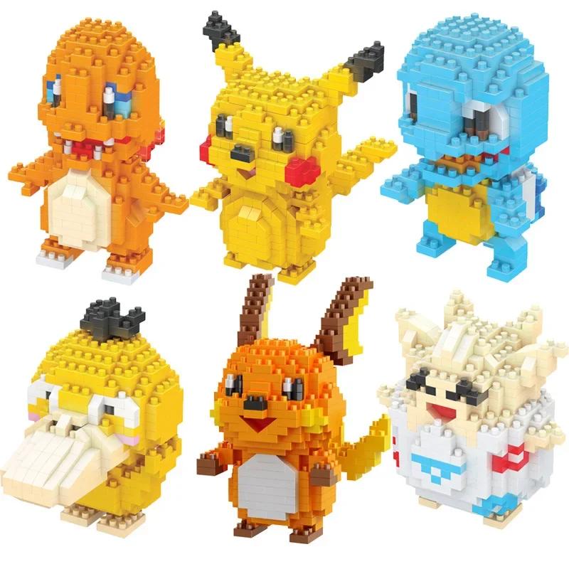 Blocs de construction Pokemon, petit bloc de dessin animé, Pikachu Charizard Eevee Mewtwo, à assembl