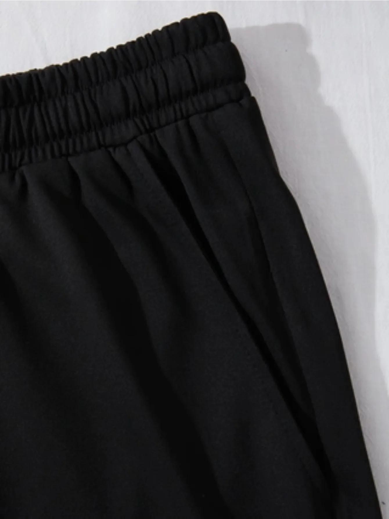 Shorts décontractés américains pour hommes, coupe ample, taille élastique avec cordon de serrage, ad
