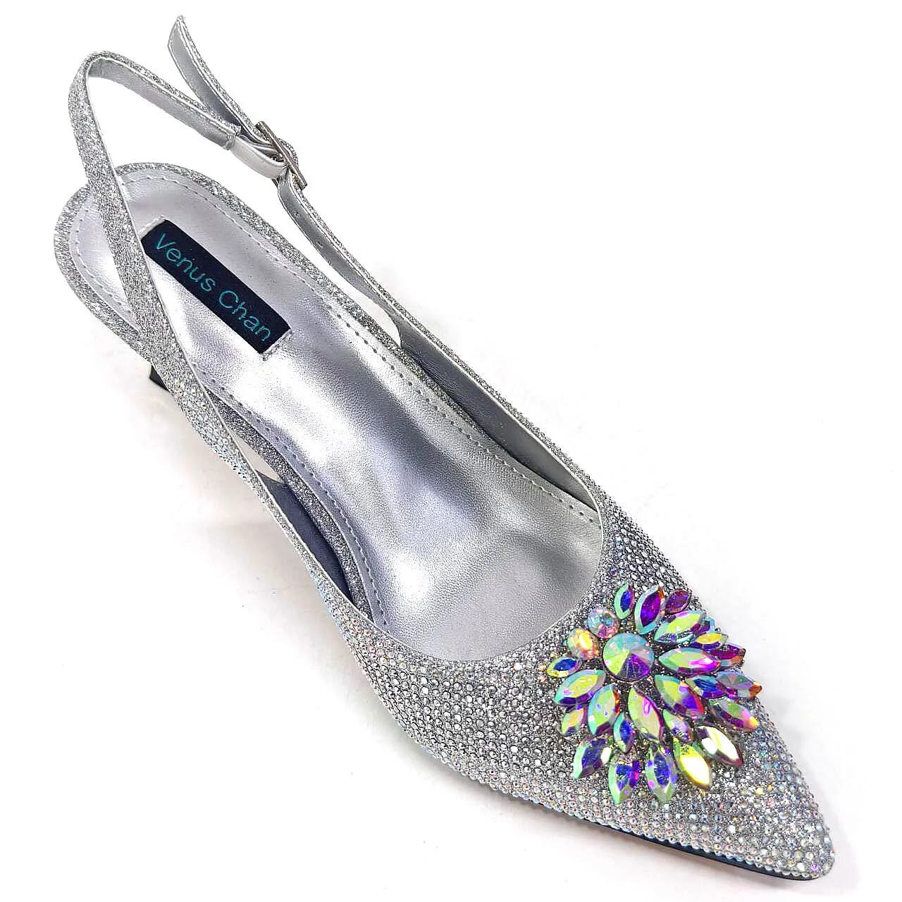Venus Chan-Chaussures et Sacs Italiens pour Femme, Ensemble Assressenti, Argent 2024, Document, Stra
