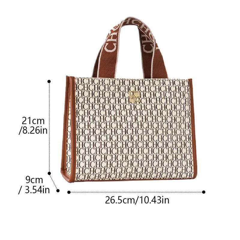 Sac à main pour femme CH Fashion, imprimé monogramme, logo métallique de haute qualité, décontracté,