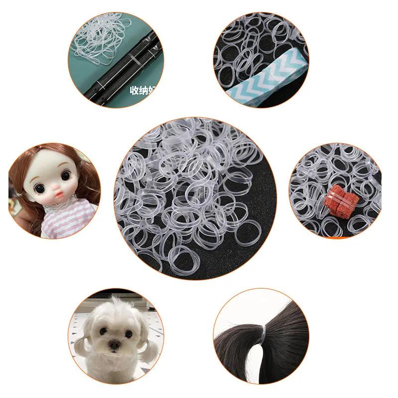 Bande de caoutchouc en Silicone transparente à haute élasticité, Mini élastiques pour cheveux transp