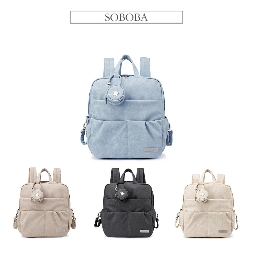 Soboba nouveau sac à dos à couches pour nouveau-né bébé grande capacité sac à couches étanche avec p