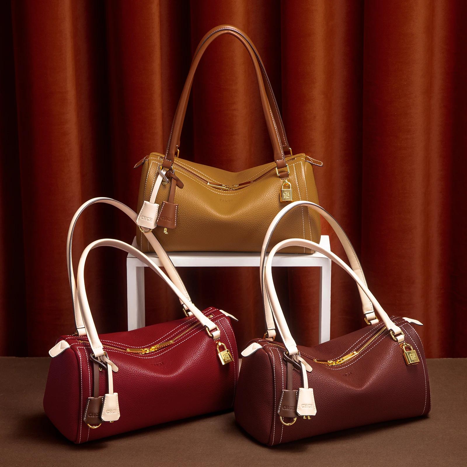 Sac Boston pour femmes automne nouveau sac à bandoulière marron Simple sac à main Texture de haute q