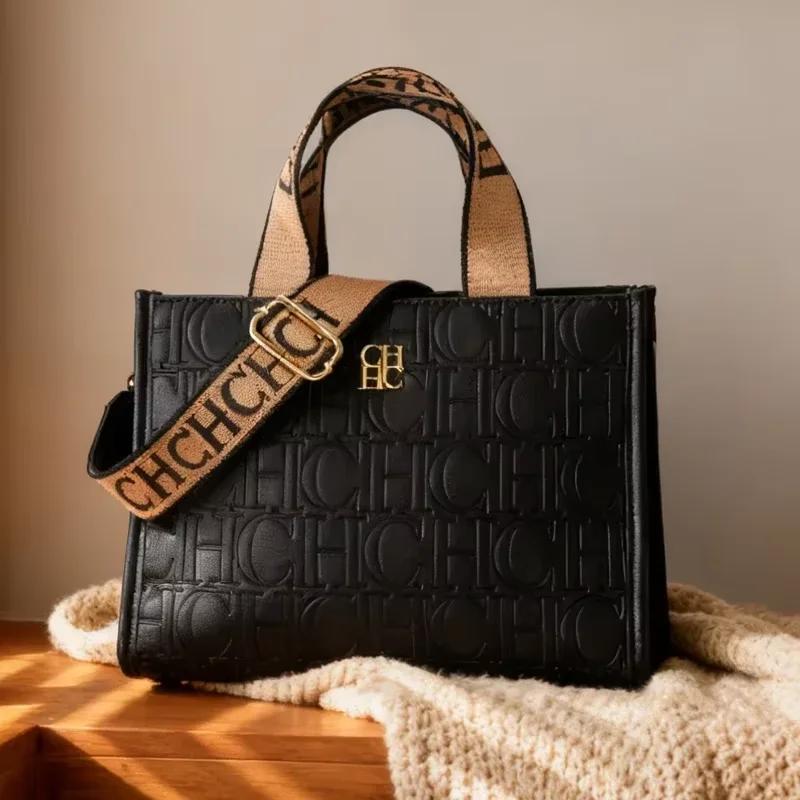 Sac à main pour femme CH Fashion, imprimé monogramme, logo métallique de haute qualité, décontracté,