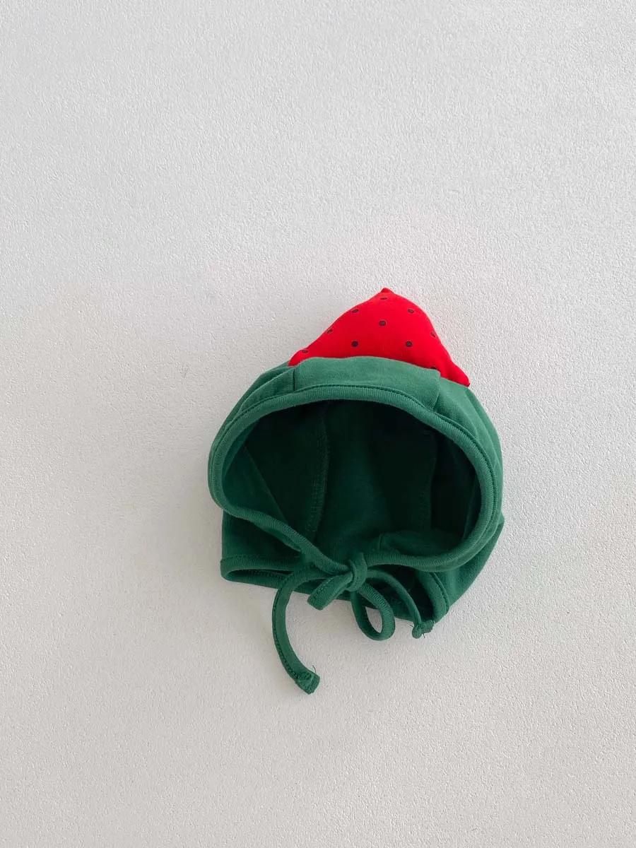 Combinaison d'été style pastèque pour bébé, mignon, écharpe pour bébé homme et femme, chapeau fin et