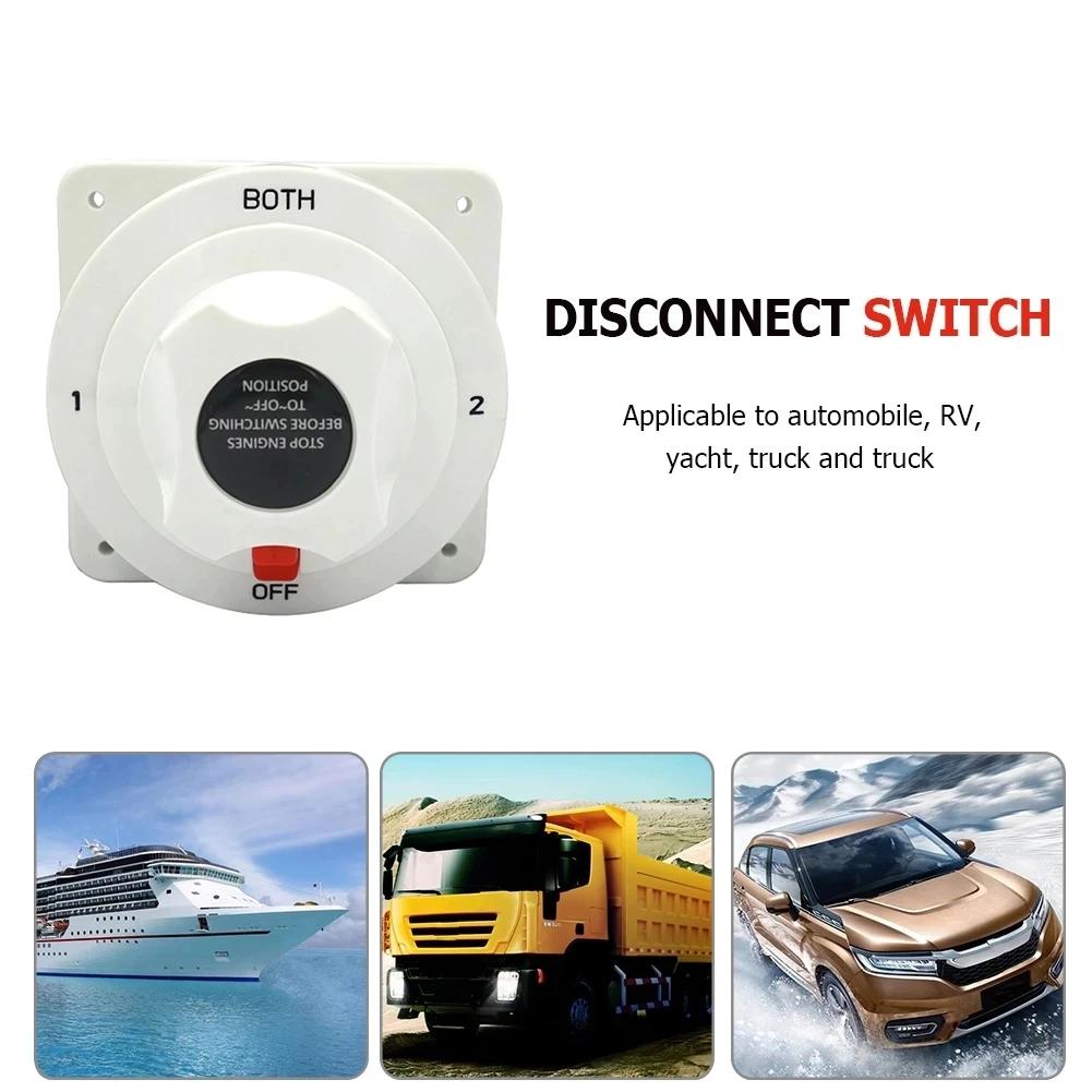 1 Off 2 – interrupteur de batterie de bateau marin, Distribution blanche, sélecteur de batterie doub