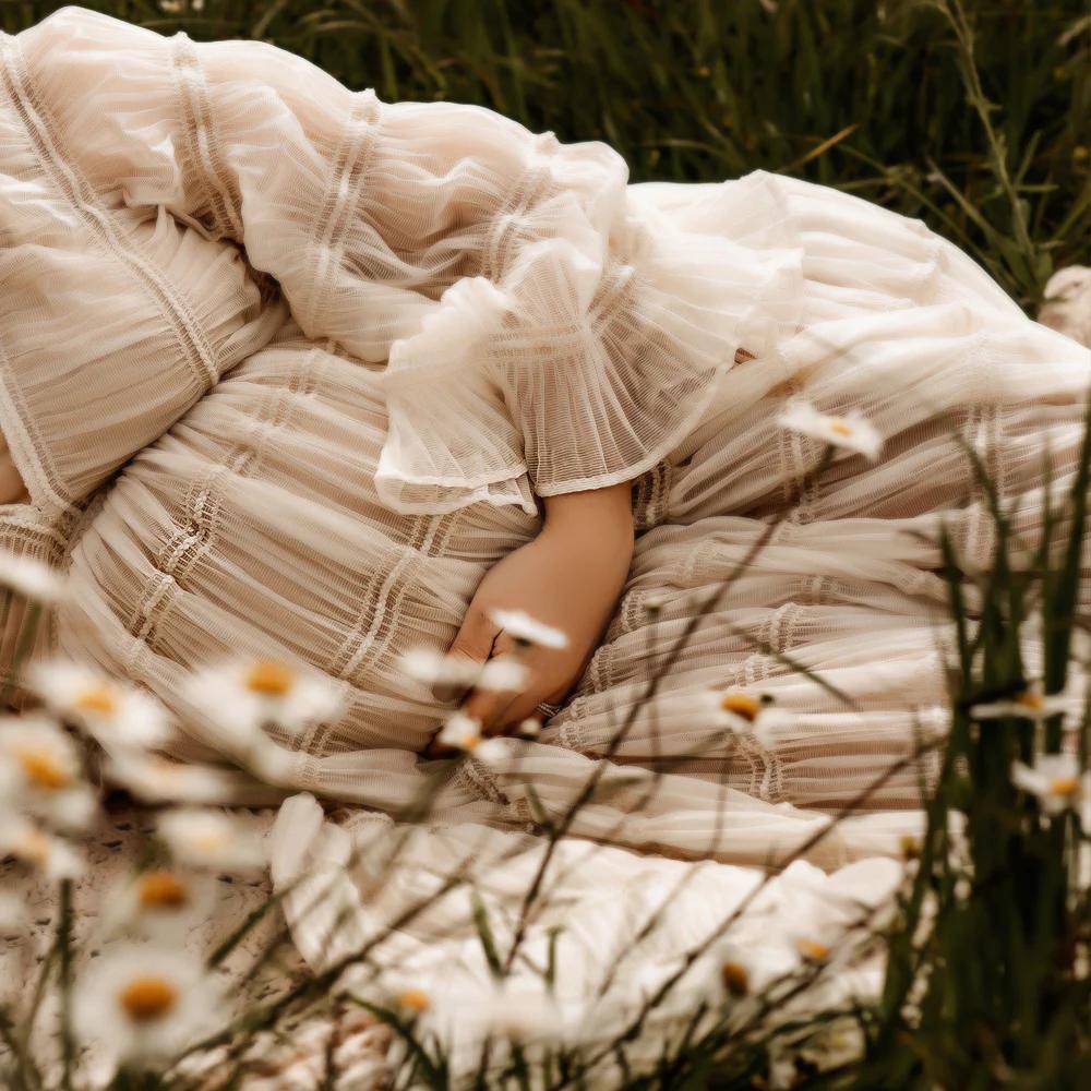 Robe bohème en mousseline de soie plissée à manches longues pour femmes enceintes, robes d'alter pou