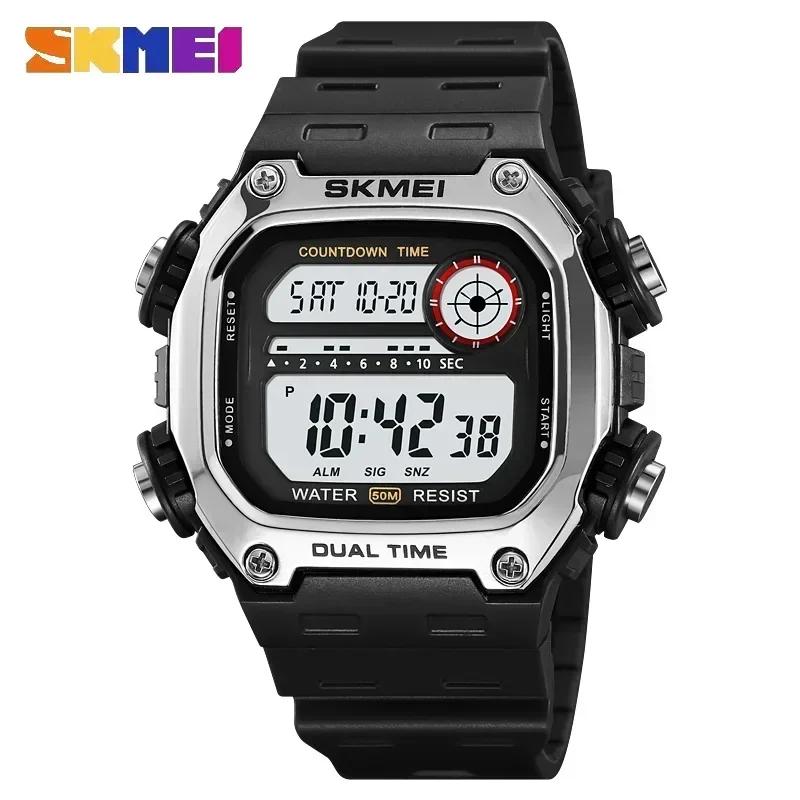 SKMEI 2126 montres de sport pour hommes étanche chronomètre alarme LED affichage numérique compte à 