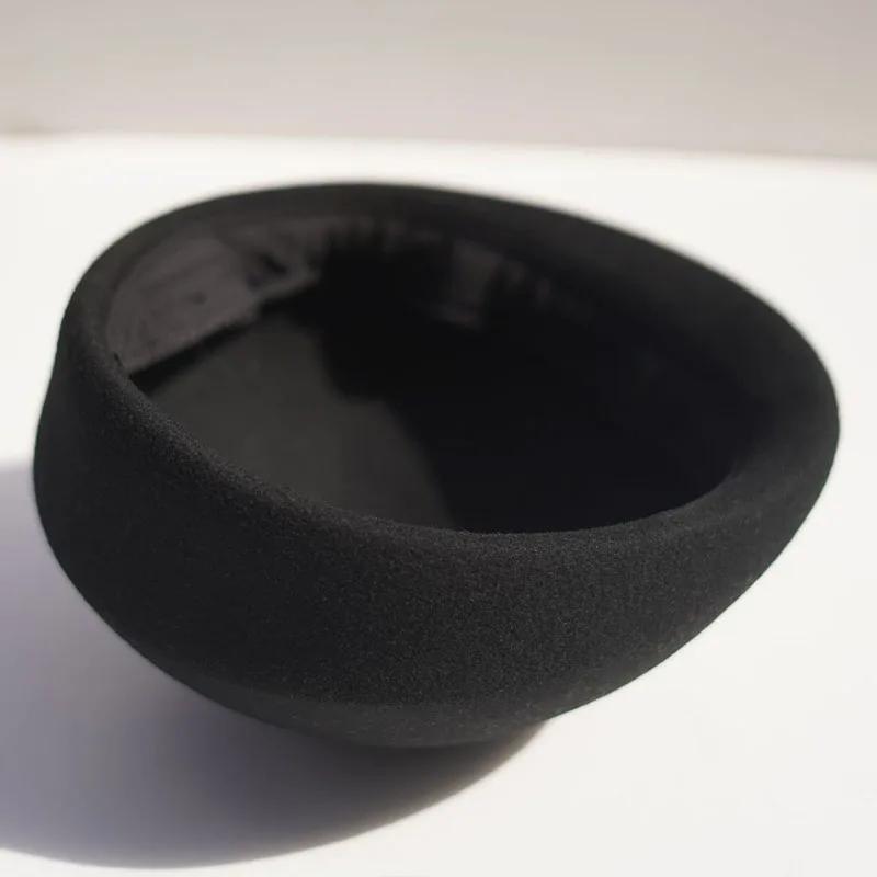Béret en feutre de laine de style français pour femmes, chapeaux d'hiver formels, pilulier, Derby, c