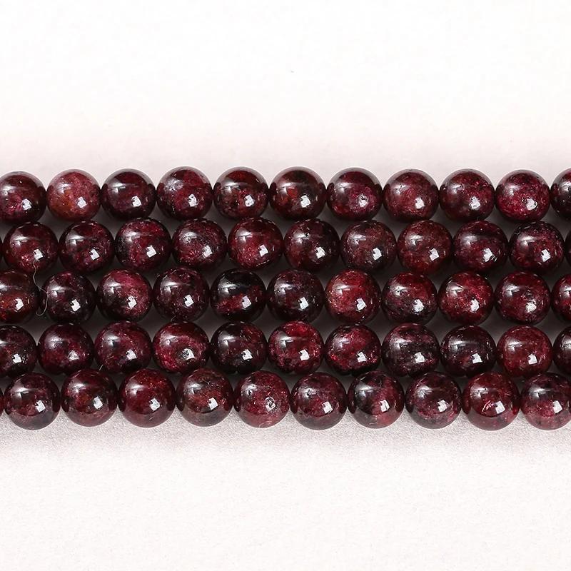 Perle de grenat rouge foncé en pierre naturelle 1A, entretoise ronde adt, taille de choix 4mm, 6mm, 