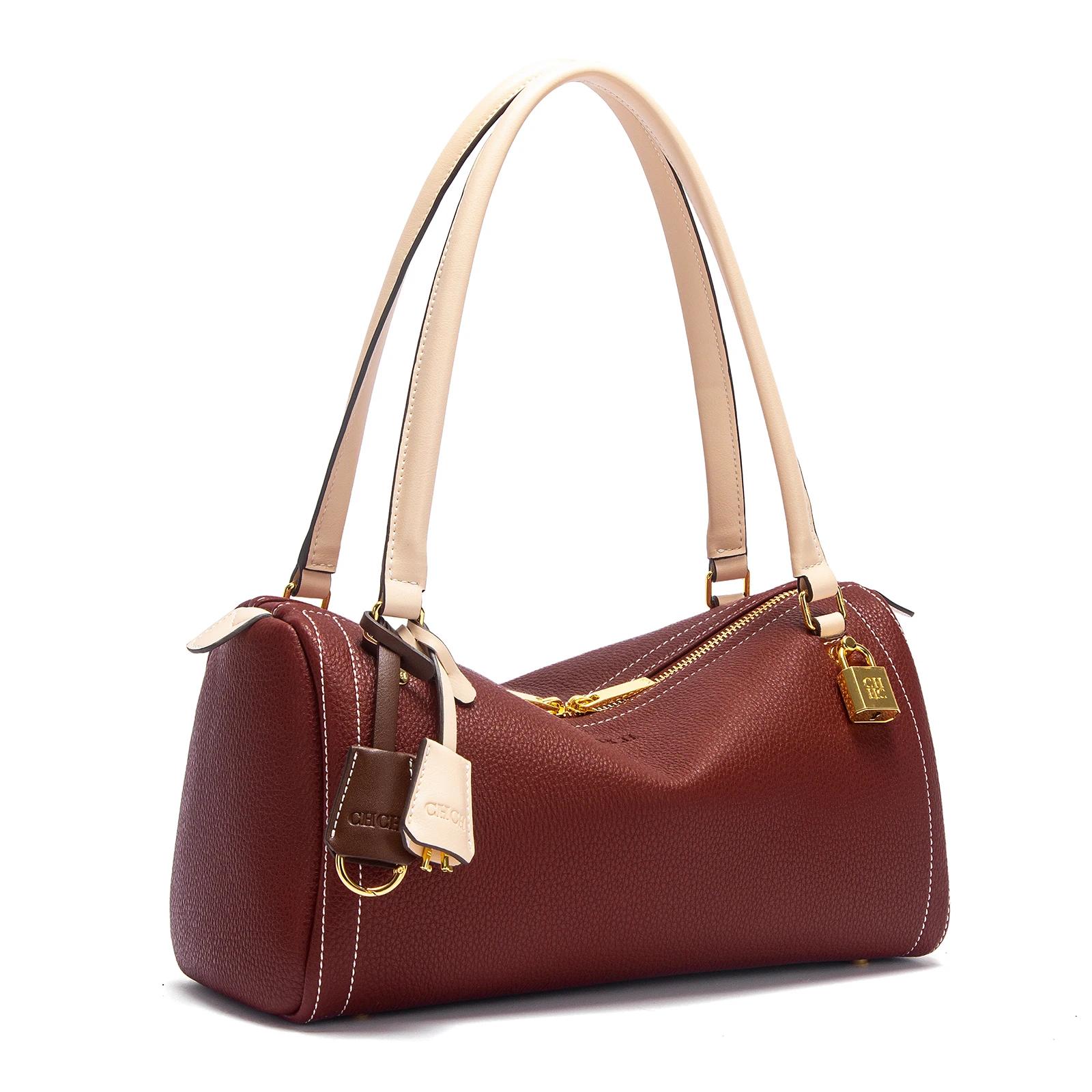 Sac Boston pour femmes automne nouveau sac à bandoulière marron Simple sac à main Texture de haute q