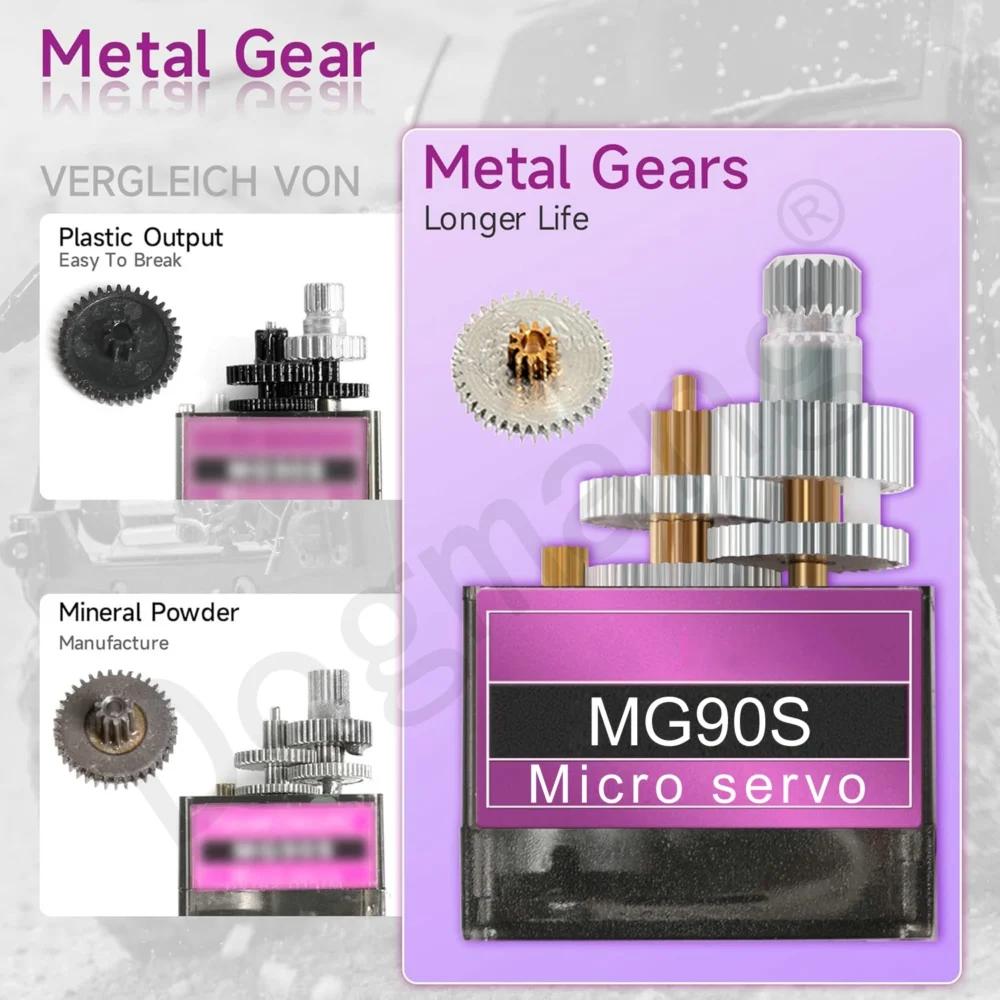 MG90S Servo 1/2/4/10/20/50 pièces tout engrenage métallique 9g SG90 Version améliorée pour hélicoptè