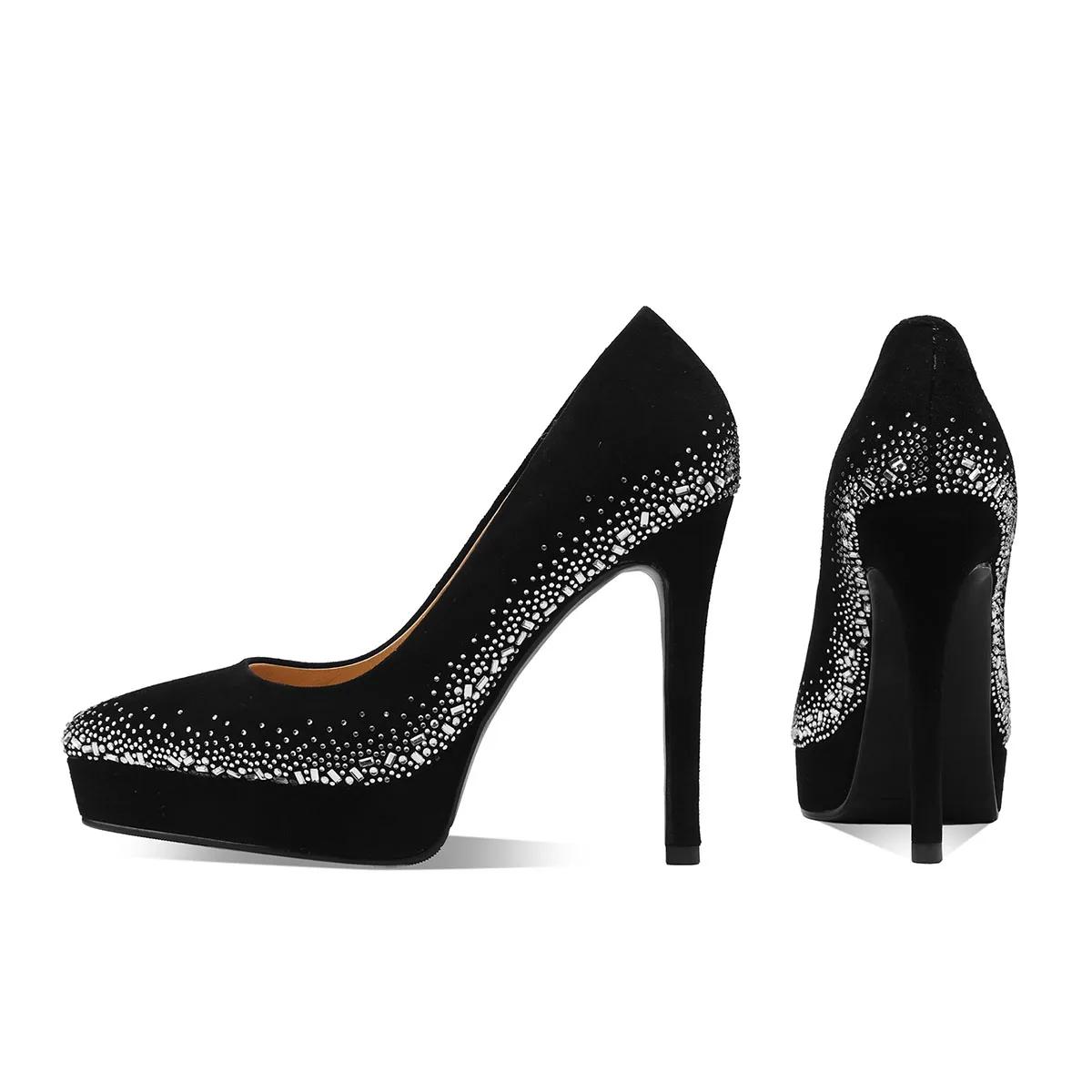 Escarpins à plateforme Arden Furtado en daim de mouton, à bout pointu et talons fins, super talon ha