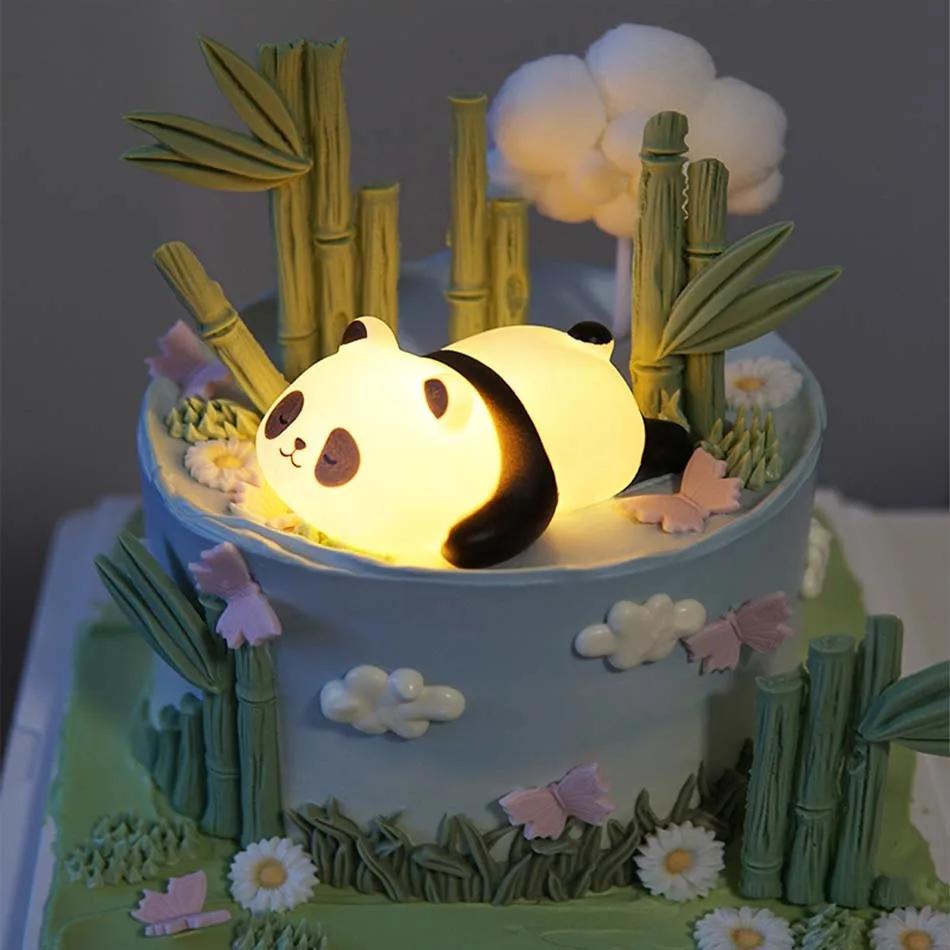 Nouveau Panda LED veilleuse salon mignon Panda lampe en plastique décor de chevet créatif enfants ve