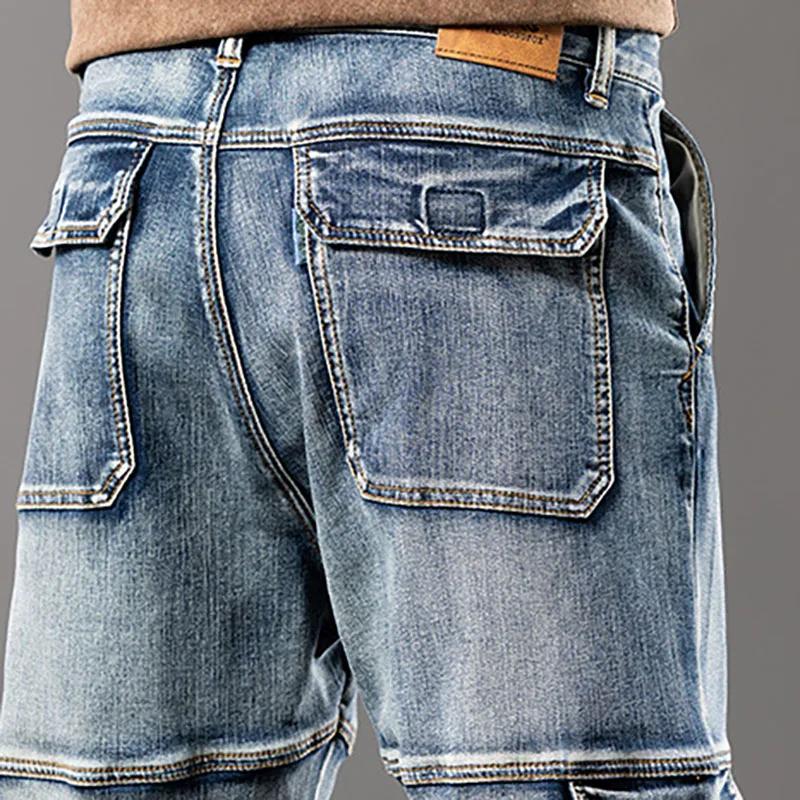 Automne nouveaux Styles en plein air hommes jambes larges jean vêtements de travail multi-poches pan