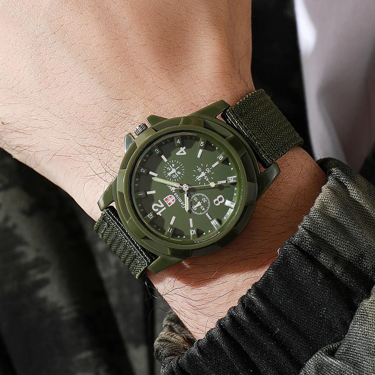 4 pièces hommes montres militaires ensemble Sport décontracté montre à Quartz bracelet en Nylon mâle