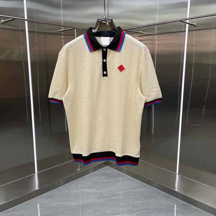 T-shirts amples en tricot pour hommes et femmes, col rabattu, broderie Casinoblank Paris, collection