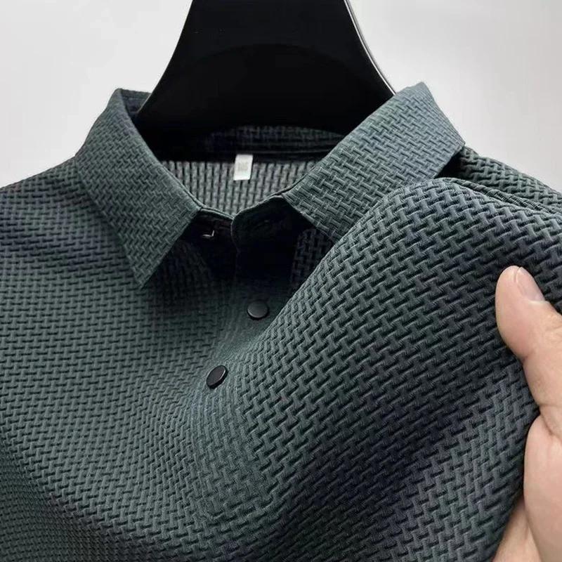 Polo décontracté à manches courtes pour hommes, chemise d'affaires, haut polyvalent, respirant, conf