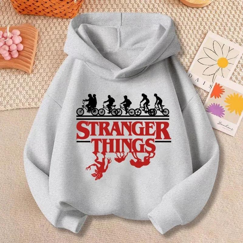Potdemiel New Stranger Things Bikes Hoodie pour enfants de 3 à 12 ans, sweat-shirt imprimé Demogorgo