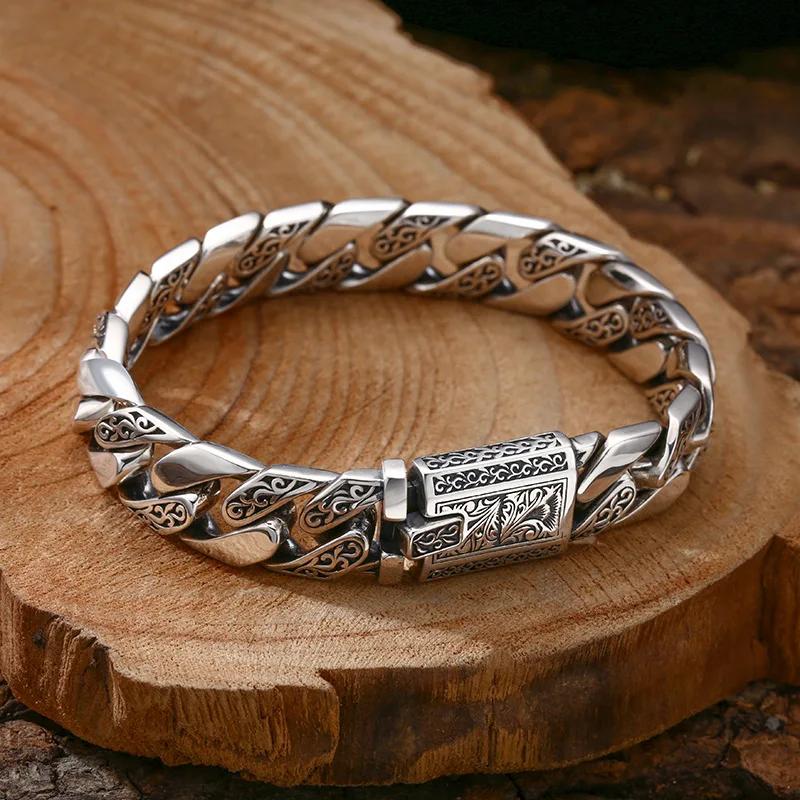 Guirlande de vigne intemporelle en argent Sterling S925, boucle rétro Punk, bijoux de réservoir, cad