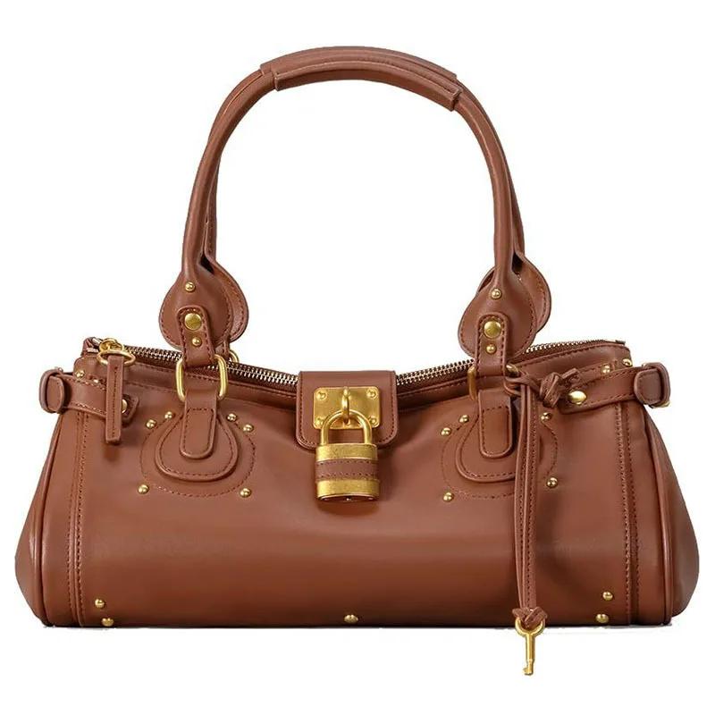 Sac à langer texturé tendance pour femme, sac à bandoulière vintage unique, sac à main de luxe en cu