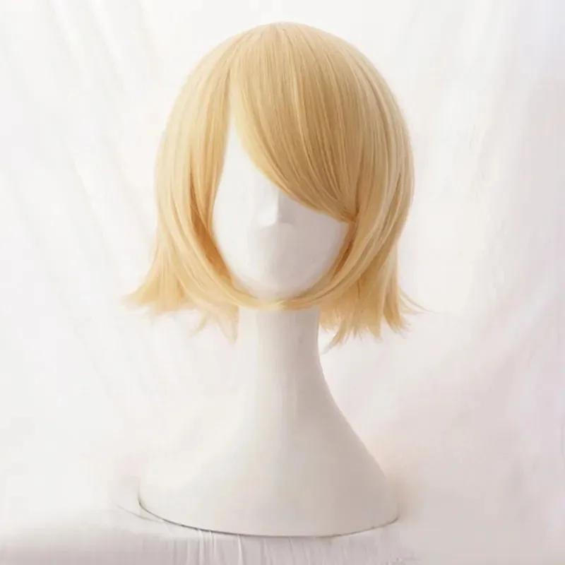 Rin – perruques synthétiques blondes courtes résistantes à la chaleur, perruques de Cosplay Anime