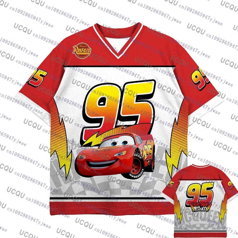 T-shirt Sportif Été 2026 Les Voitures Lightning McQueen N°95 Homme Femme Imprimé 3D Séchage Rapide O