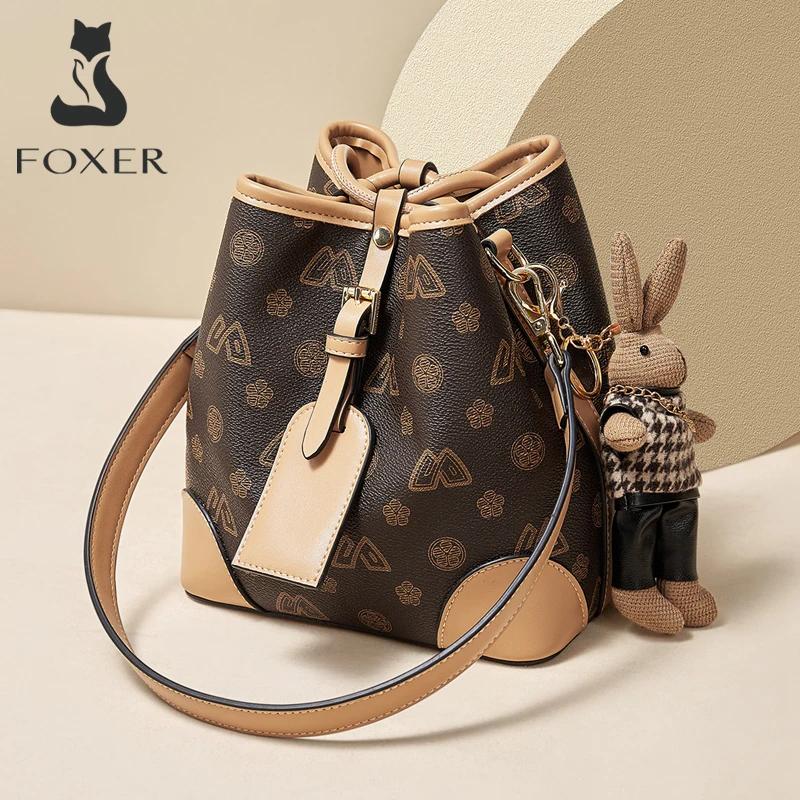FOXER femmes mode sac à bandoulière seau épaule sac à main sac à main pour dame cadeau pour femme pe