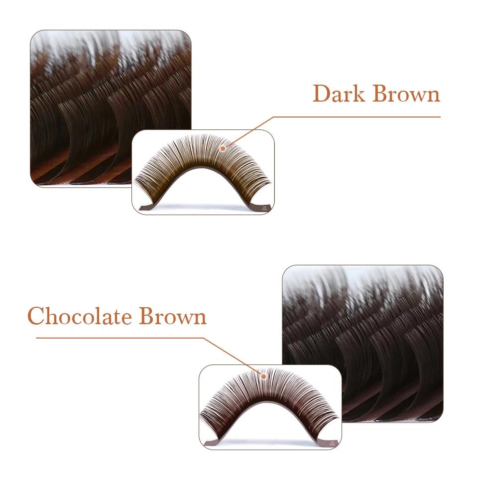 AGUUD 32 rangées couleur chocolat marron cils Premium couleur Caramel vison individuel cachemire Vol