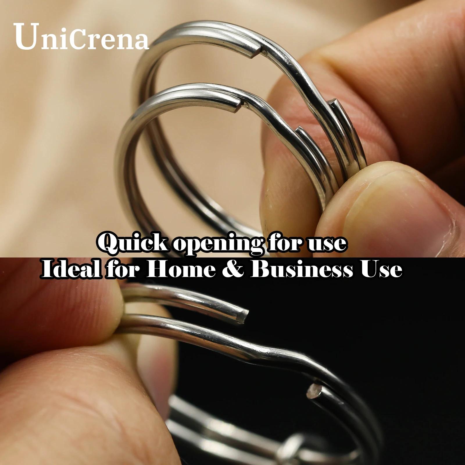 Unicrena Anneau à Bascule Acier Inoxydable avec Chaîne et Anneaux - Porte-Clés pour DIY, Création de