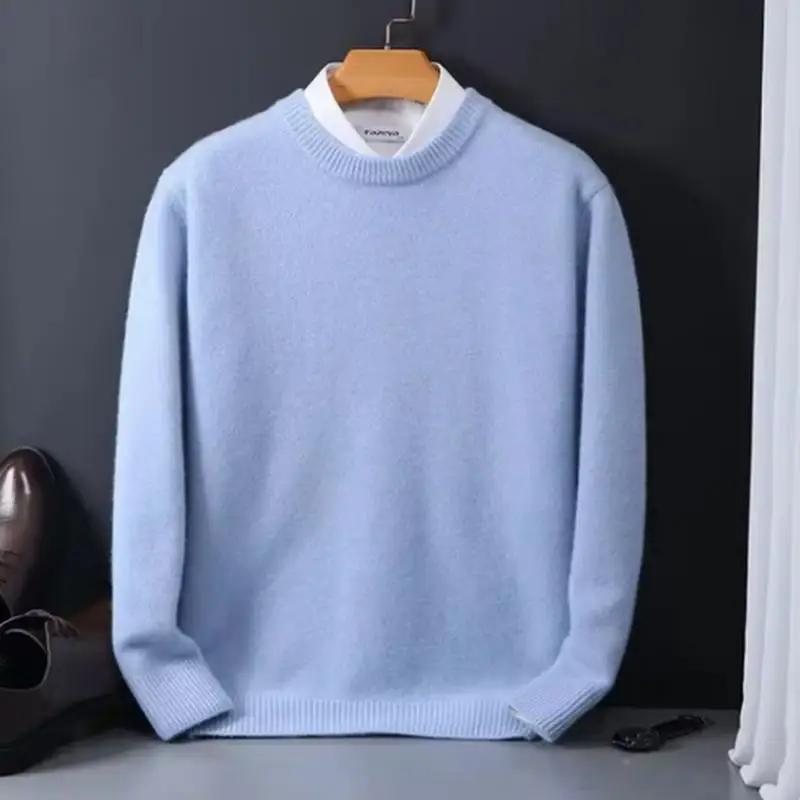 2025 pull en cachemire col rond pulls hommes ample surdimensionné M-3XL tricoté bas chemise automne 