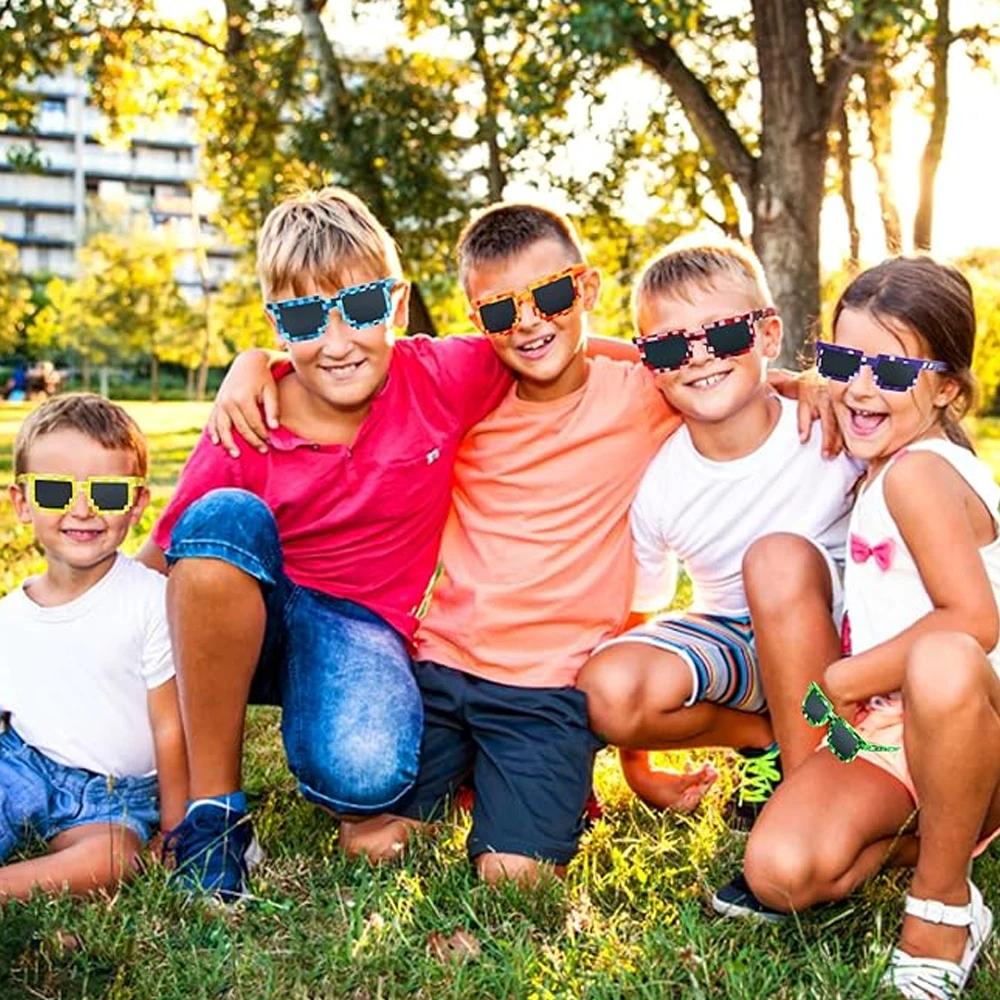 Lunettes de soleil Pixel rétro pour adultes, garçons et filles, accessoires Photo, fournitures de fê