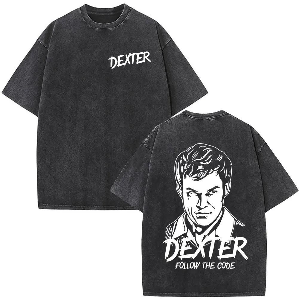 Dexter Morgan Harry's Code Vintage lavé T-shirts hommes femmes vêtements décontracté surdimensionné 