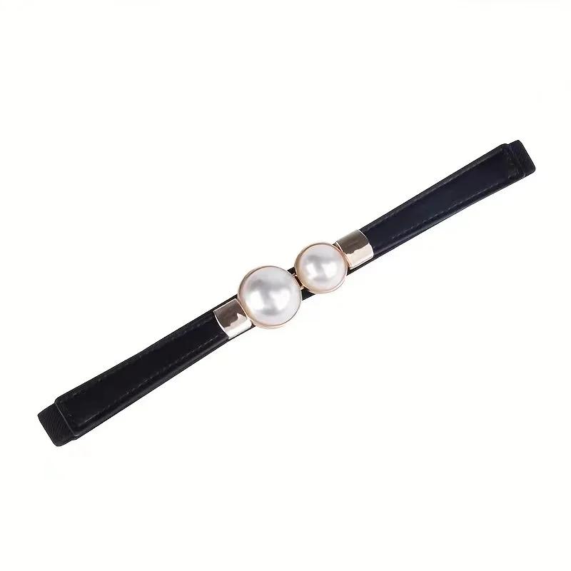 Ceintures élastiques élégantes à Double perles pour femmes, bretelles fines, décoration de jupe pour