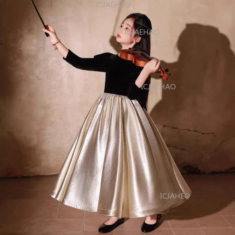 Robe de spectacle 2026 pour enfants et filles, tenue de princesse pour anniversaire, demoiselle d'ho