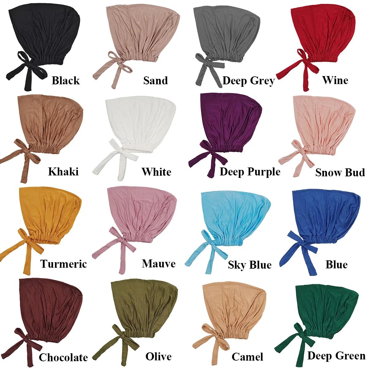 Turban musulman modal doux pour femme, casquettes Hijab intérieures, bonnet sous-écharpe islamique, 