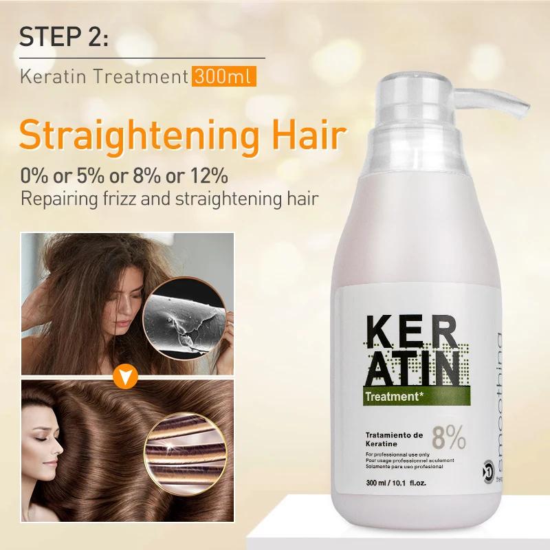 PURC 300ml traitement des cheveux à la kératine brésilienne réparation lissante frisottis cheveux bo