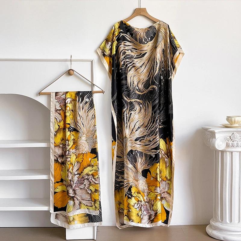 Nouvelle mode Robe d'été avec grande écharpe dubaï turquie caftan musulman ample Abaya femmes africa