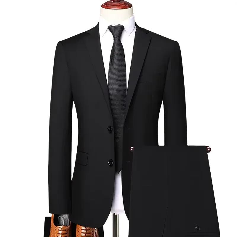 S-8XL (Blazer + pantalon) mode homme affaires décontracté extérieur Gentleman tendance simple bouton