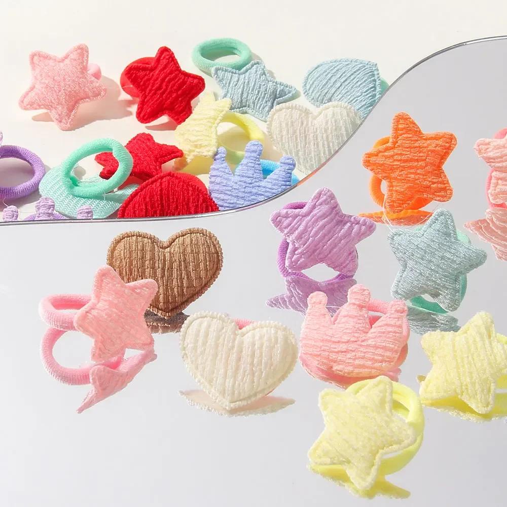 10/30 pièces enfants bandeaux sans danger cheveux dessin animé serviette corde élastique pour queue 