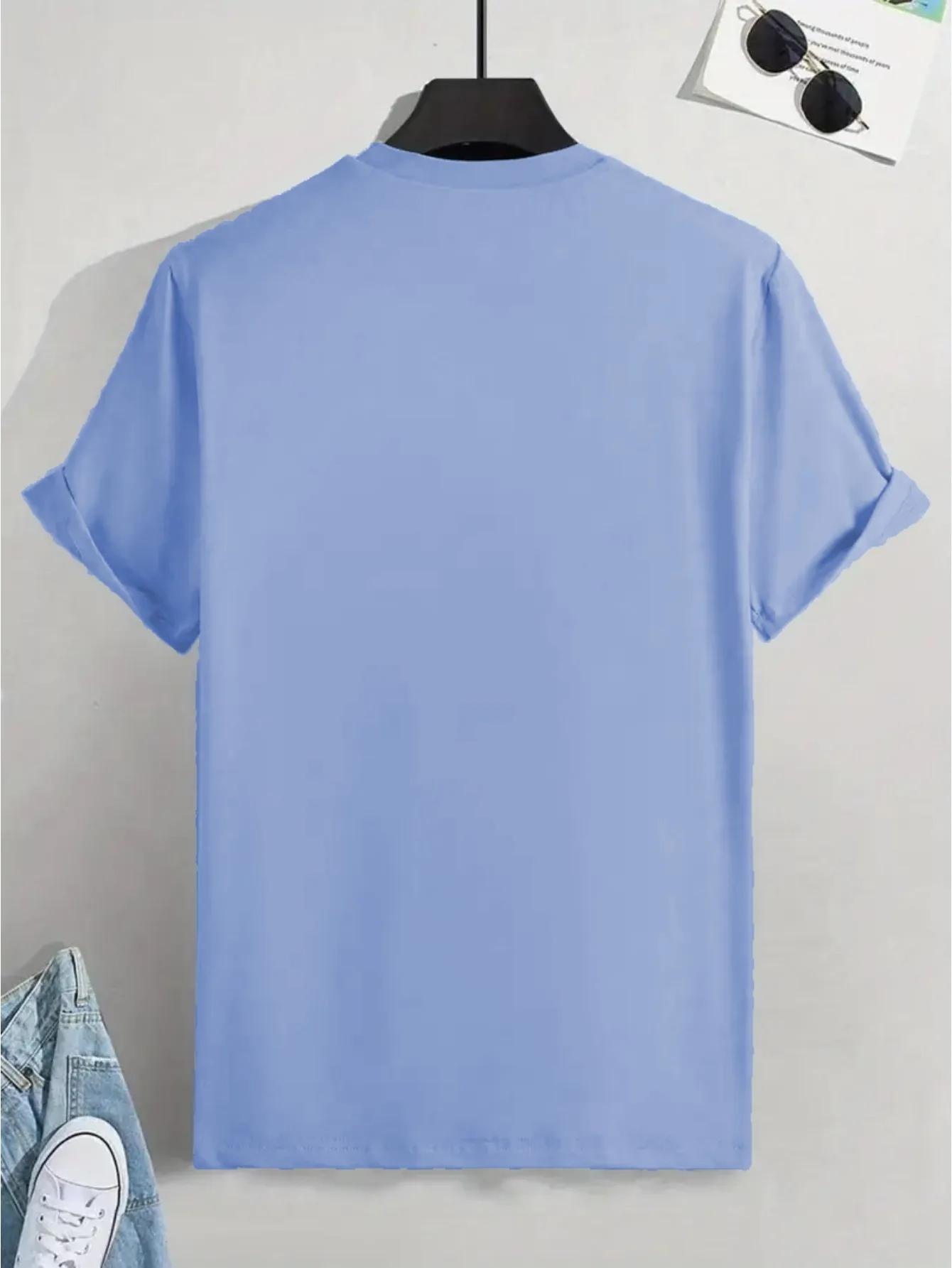 T-shirt manches courtes col rond pour hommes, 100 coton, à la mode, sport décontracté, coupe ample, 