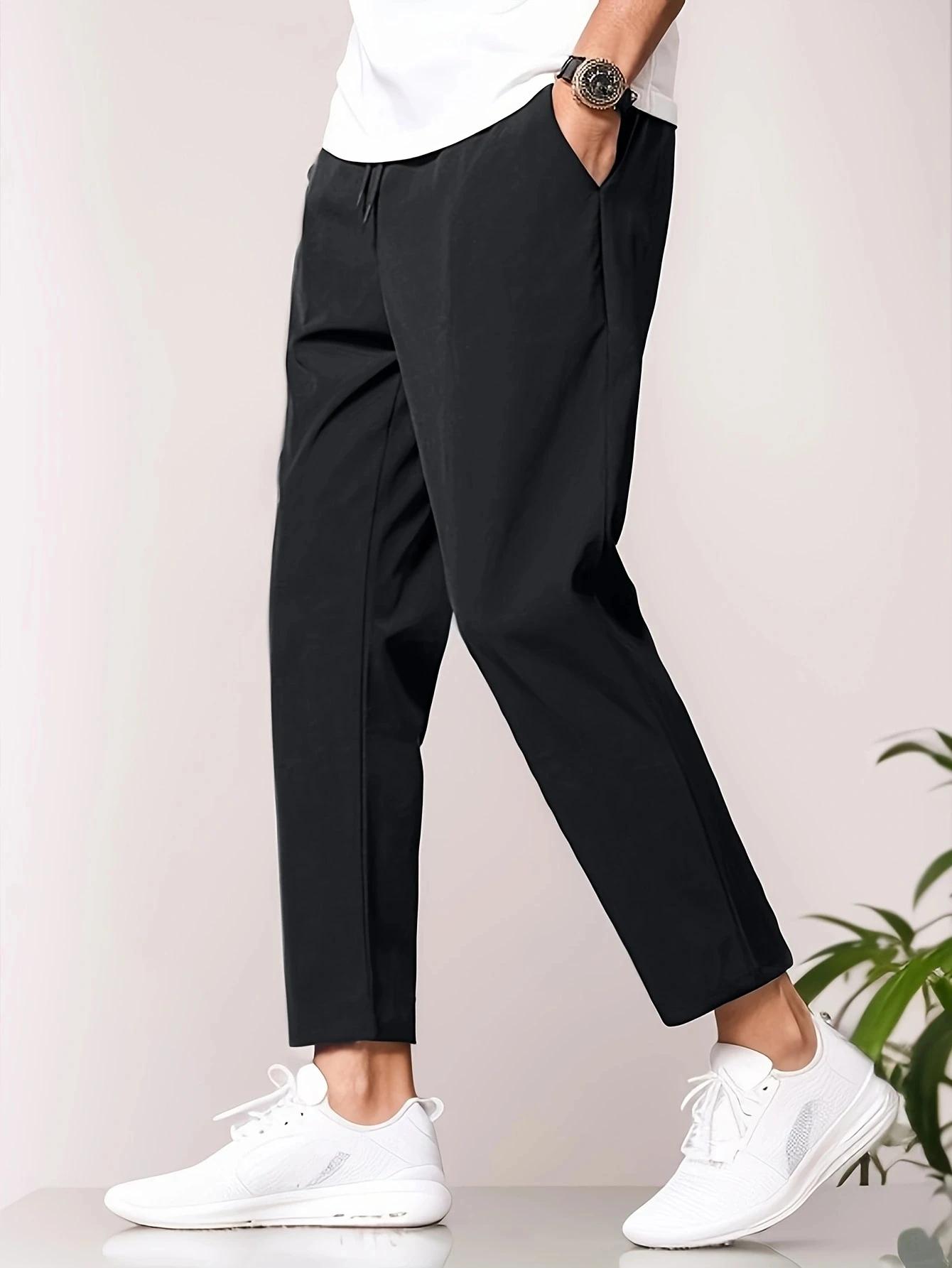 Pantalon de jogging décontracté pour homme, nouvelle collection printemps/été, couleur unie, fin, à 