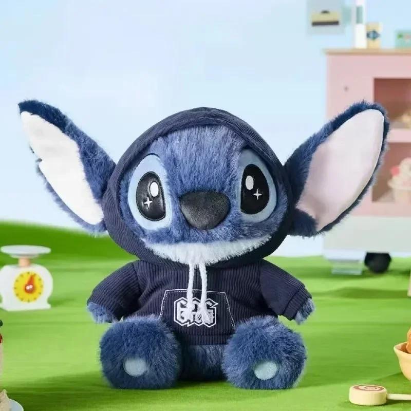 11.11Disney Stitch peluche poupée mignon Anime peluche avec salopette cadeau d'anniversaire pour gar